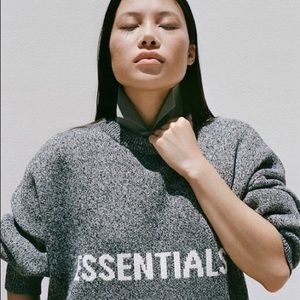 Fear Of God Essentials Heather Gray Knit Sweater